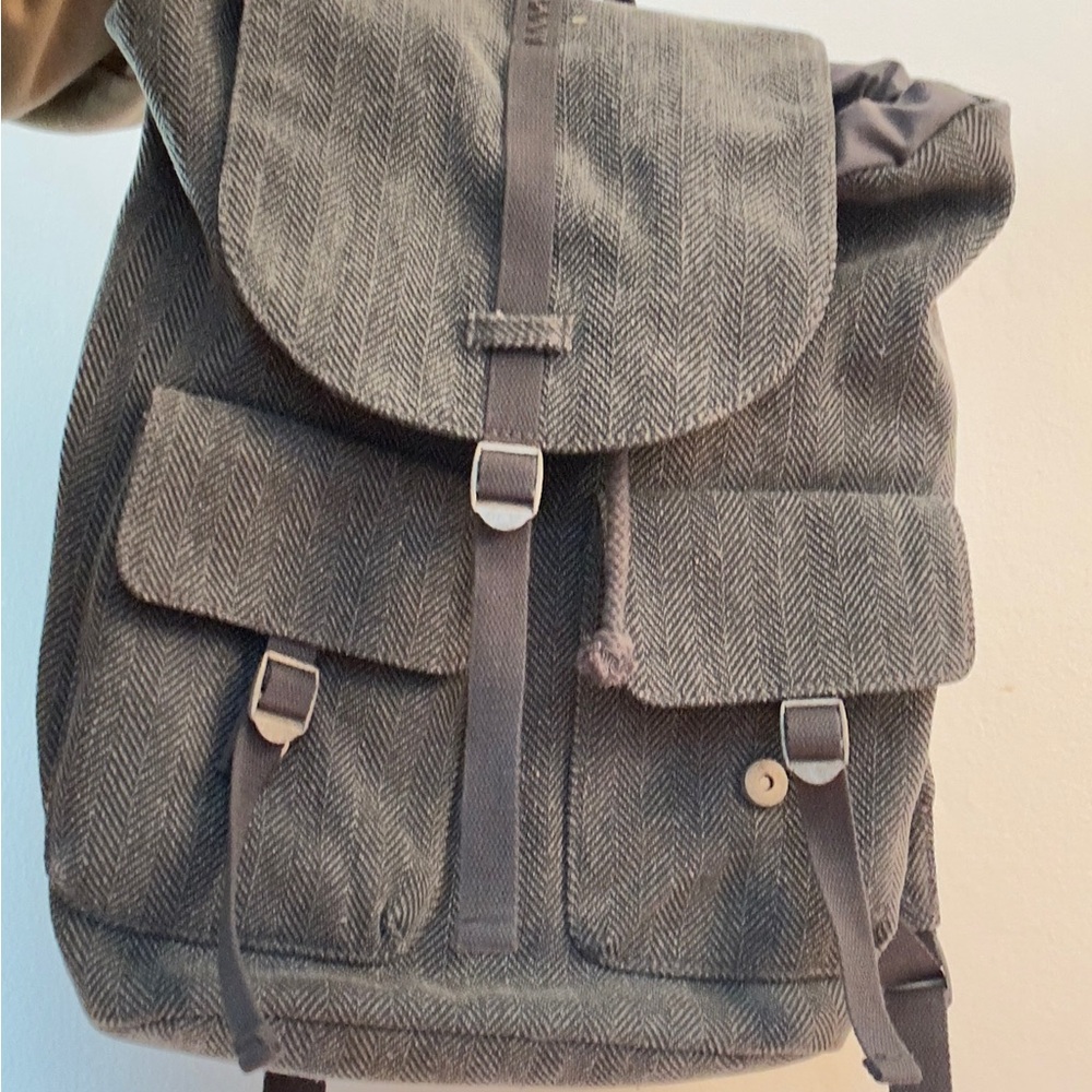 Universal Thread Gray Canvas Backpack with Vintage Design